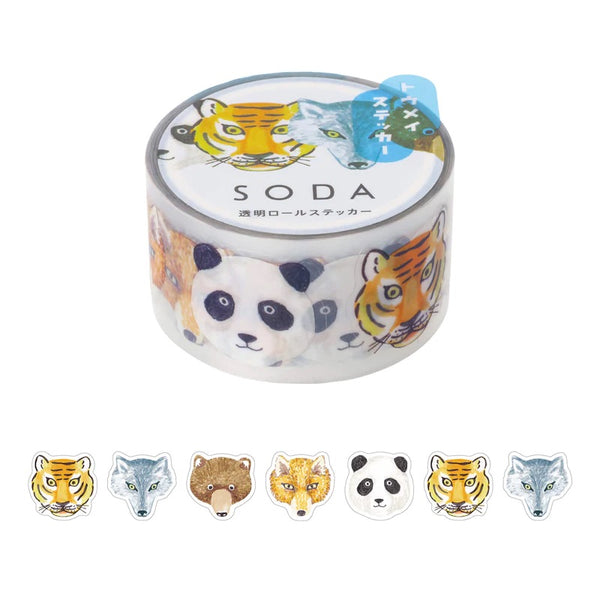 将图片加载到图库查看器,KITTA Soda Transparent Masking Tape (Sticker Type) - Zoo