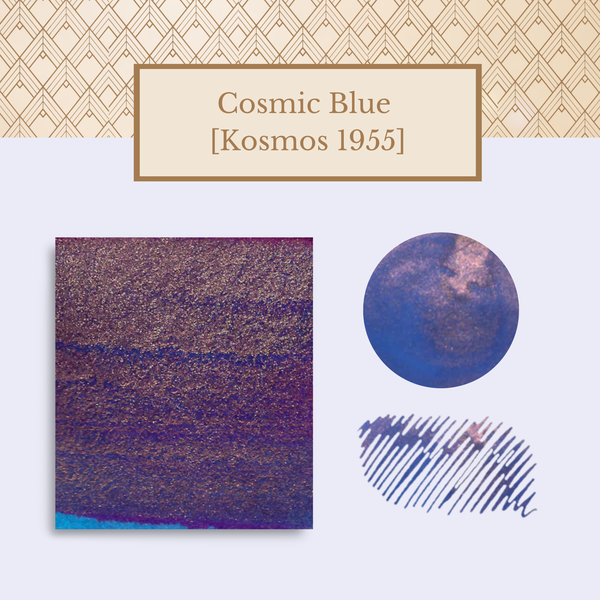 将图片加载到图库查看器,Vinta Inks 30ml Ink Bottle Cosmic Blue, Shimmer (Kosmos 1955)