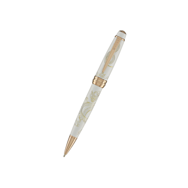 画像をギャラリービューアに読み込む, Cross Bailey Year of the Dragon Ballpoint Pen - Pearlescent White Lacquer with Rose Gold Trims