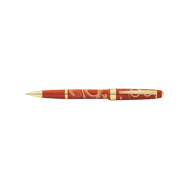 将图片加载到图库查看器,Cross Bailey Year of the Dragon Rollerball Pen - Light Polished Amber Resin with Gold-tone Trims
