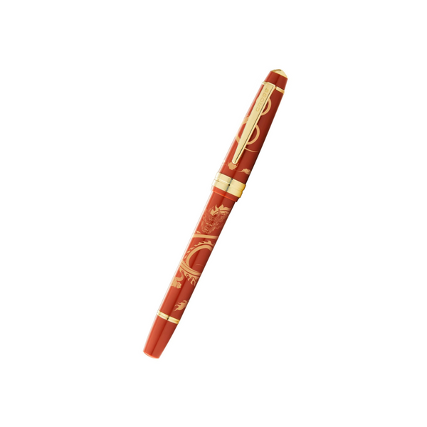 将图片加载到图库查看器,Cross Bailey Year of the Dragon Rollerball Pen - Light Polished Amber Resin with Gold-tone Trims