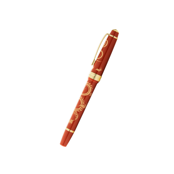 将图片加载到图库查看器,Cross Bailey Year of the Dragon Rollerball Pen - Light Polished Amber Resin with Gold-tone Trims