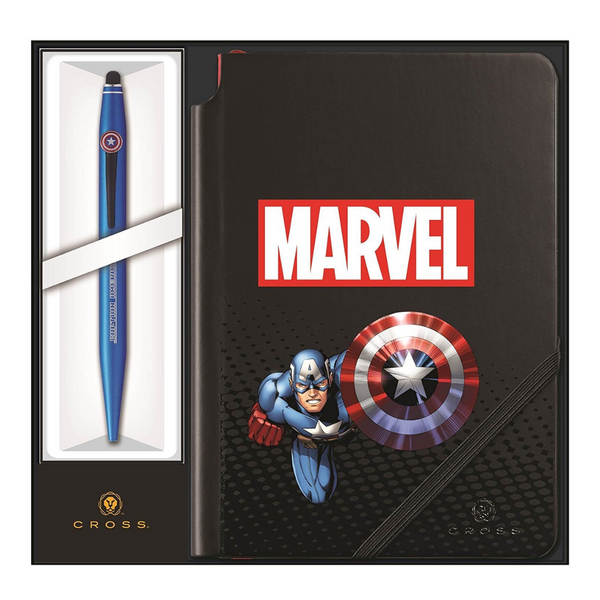 Load image into Gallery viewer, Cross Tech2 Marvel Captain America Ballpoint Pen with Stylus and Journal Gift Set