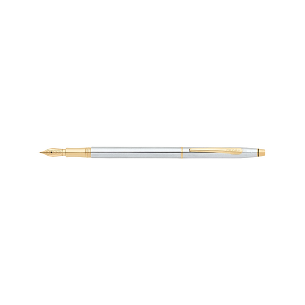 Load image into Gallery viewer, Cross Classic Century Fountain Pen - Chrome with Gold Trims