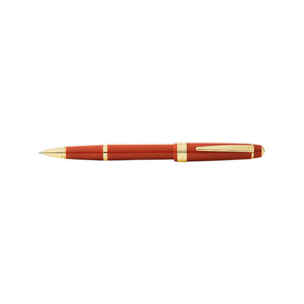 将图片加载到图库查看器,Cross Bailey Light Polished Amber Resin and Gold Tone Rollerball Pen