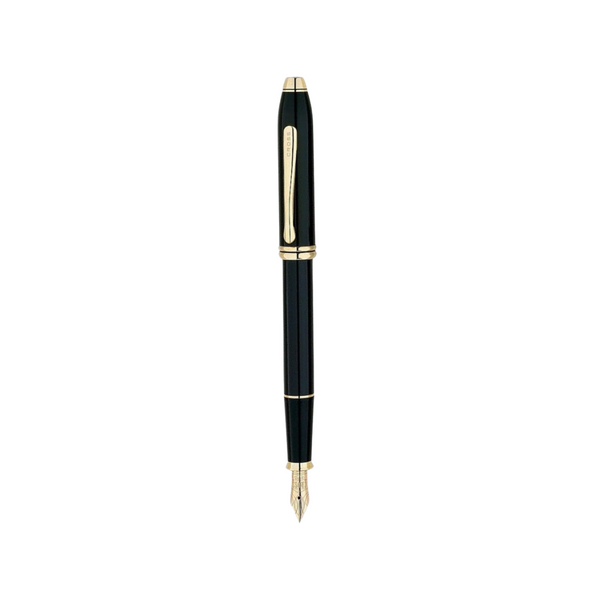 이미지를 갤러리 뷰어에 로드 , Cross Townsend Fountain Pen - Black Lacquer with 23K Gold Trims