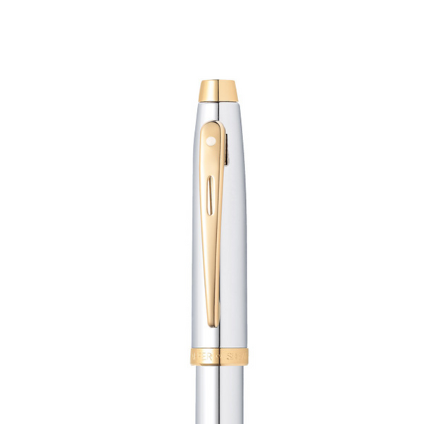 Load image into Gallery viewer, Sheaffer 100 E9340 Fountain Pen - Bright Chrome with Gold-tone Trims