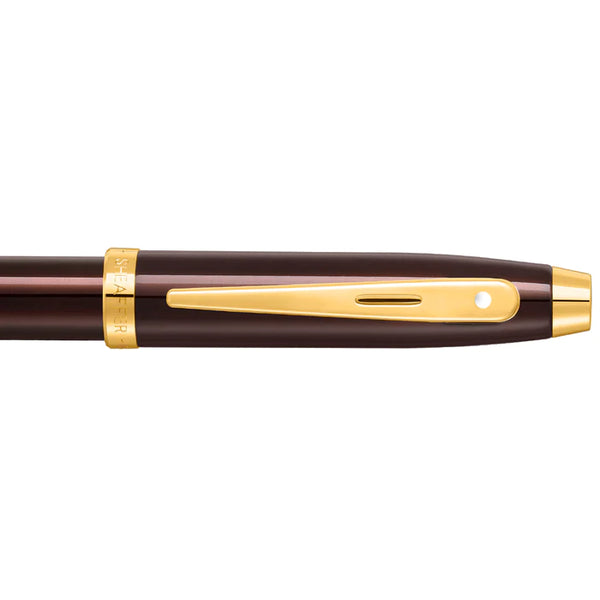 Load image into Gallery viewer, Sheaffer 100 E9370 Fountain Pen - Coffee Brown with PVD Gold-tone Trims
