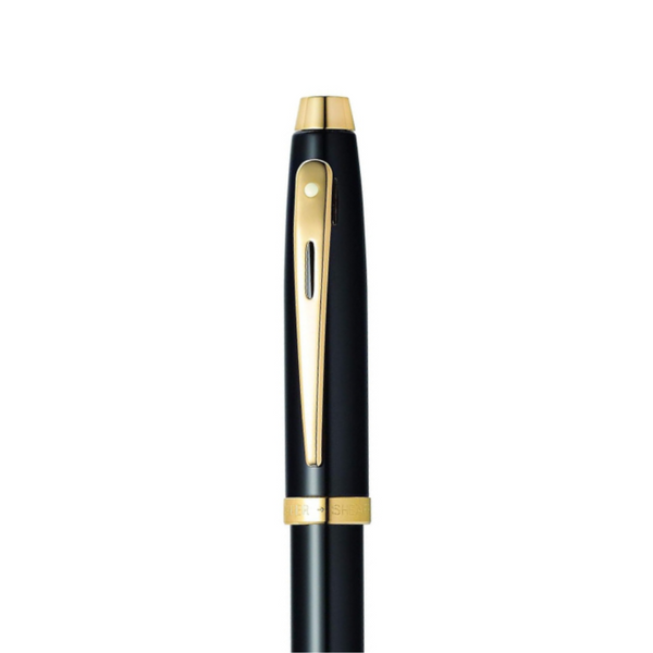 이미지를 갤러리 뷰어에 로드 , Sheaffer 100 E9322 Ballpoint Pen - Glossy Black with Gold-tone Trims