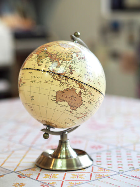 Load image into Gallery viewer, Luxo Antique Globe, Copper Metal Base - 14cm