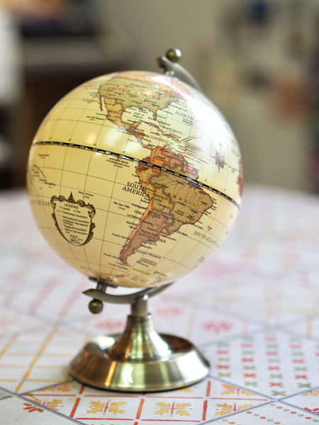 Load image into Gallery viewer, Luxo Antique Globe, Copper Metal Base - 14cm