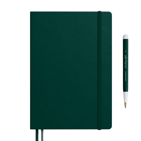将图片加载到图库查看器,Leuchtturm1917 A5 Medium Hardcover Notebook (Thick, 411 Pages) - Plain / Forest Green