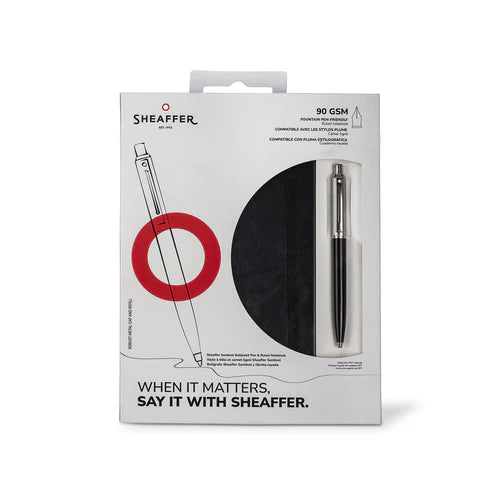 Load image into Gallery viewer, Sheaffer Sentinel Ballpoint 321 Hangsell-Black with Chrome Trim with A5 Note book