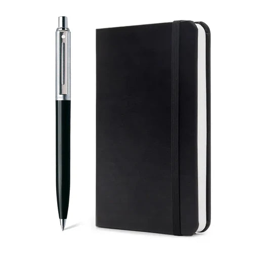 Load image into Gallery viewer, Sheaffer Sentinel Ballpoint 321 Hangsell-Black with Chrome Trim with A5 Note book
