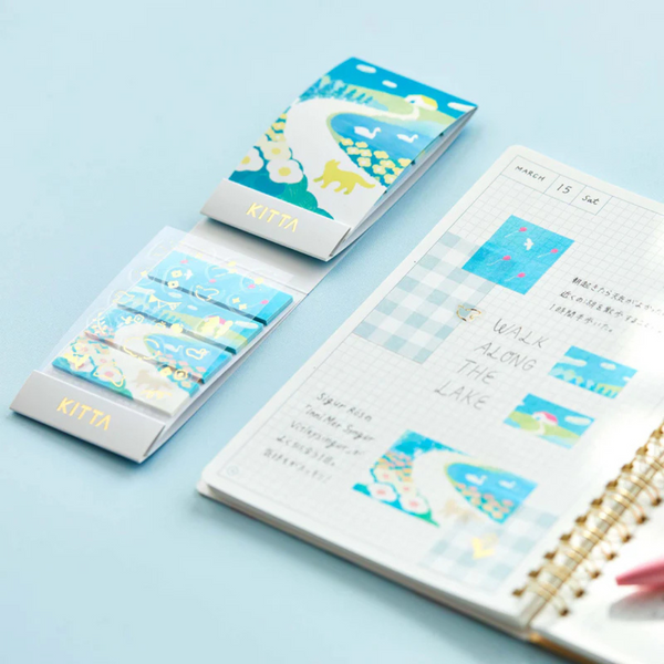 Load image into Gallery viewer, KITTA Washi Tape - Collage Suisai (Silver Foil)