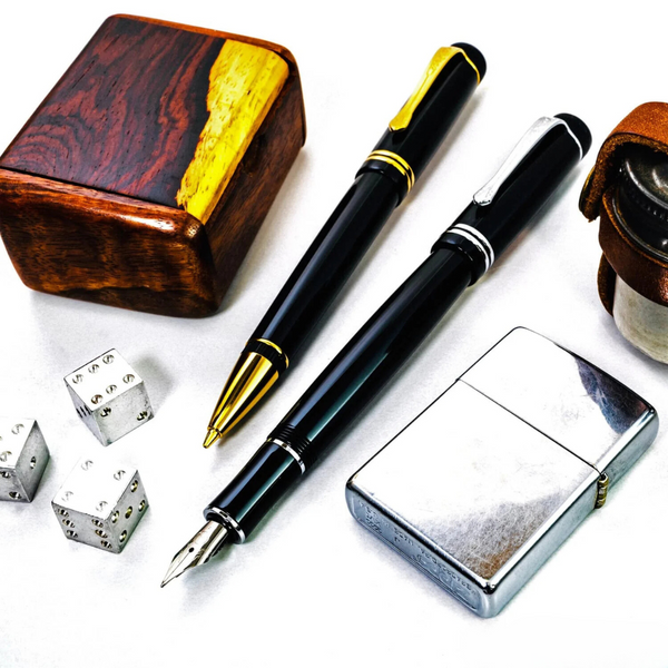 将图片加载到图库查看器,Kaweco DIA2 Rollerball Pen - Black with Gold Trim