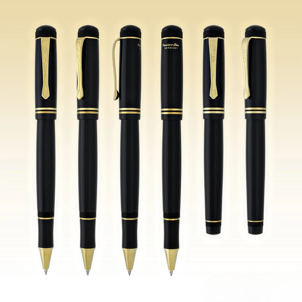 将图片加载到图库查看器,Kaweco DIA2 Rollerball Pen - Black with Gold Trim
