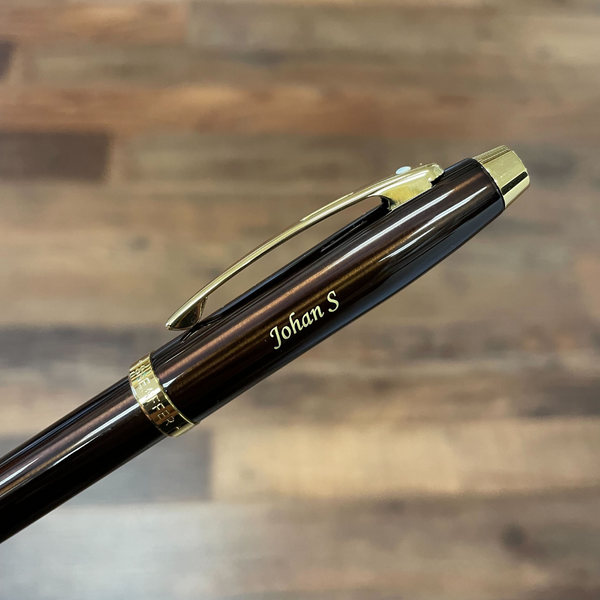 Load image into Gallery viewer, Sheaffer 100 E9370 Glossy Coffee Brown With PVD Gold-Tone Trim Fountain Pen (WW30)