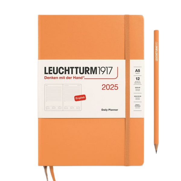 이미지를 갤러리 뷰어에 로드 , Leuchtturm1917 A5 Medium Daily Planner 2025 - Apricot