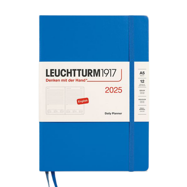 将图片加载到图库查看器,Leuchtturm1917 A5 Medium Hardcover Daily Planner 2025 - Sky