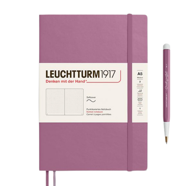 Load image into Gallery viewer, Leuchtturm1917 A5 Medium Softcover Notebook - Dotted / Dusty Rose