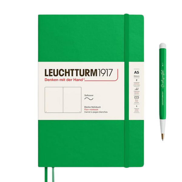 이미지를 갤러리 뷰어에 로드 , Leuchtturm1917 A5 Medium Softcover Notebook - Plain / Spring Leaf