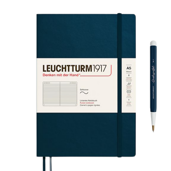 Load image into Gallery viewer, Leuchtturm1917 A5 Medium Softcover Notebook - Ruled / Deep Sea