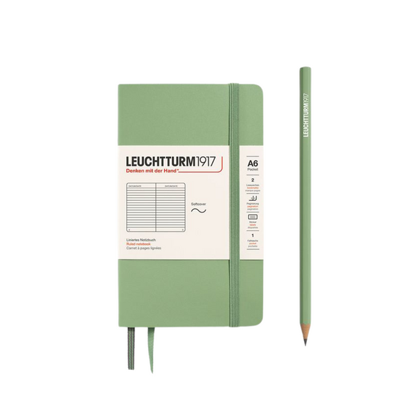 Load image into Gallery viewer, Leuchtturm1917 A6 Pocket Softcover Notebook - Ruled / Sage