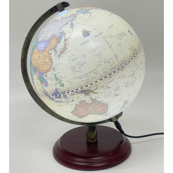 Load image into Gallery viewer, Luxo Antique Globe Map LED + Wood Base - 20cm