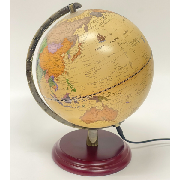 Load image into Gallery viewer, Luxo Antique Globe Map LED + Wood Base - 20cm