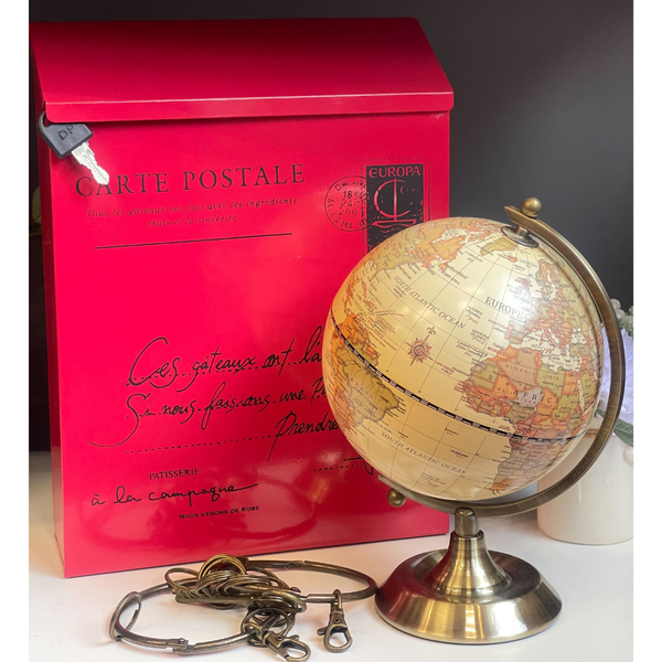 Load image into Gallery viewer, Luxo Antique Globe, Copper Metal Base - 14cm