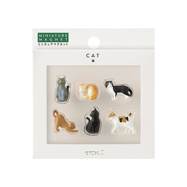 将图片加载到图库查看器,Midori Miniature Magnet - Cat C (Set of 6)