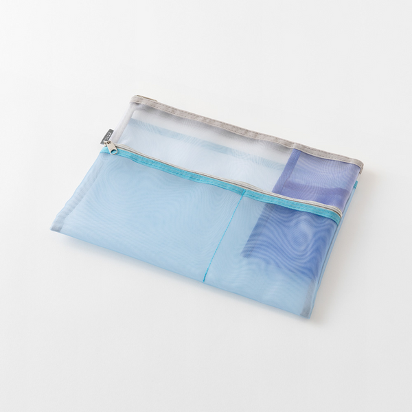 将图片加载到图库查看器,Midori Pen & Tool Pouch (B5) Mesh - Light Blue