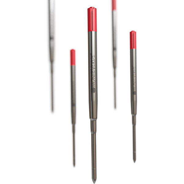 이미지를 갤러리 뷰어에 로드 , Monteverde Soft Roll Ballpoint Refill To Fit Parker Ballpoint Pen (Pack of 2) - Red / Medium