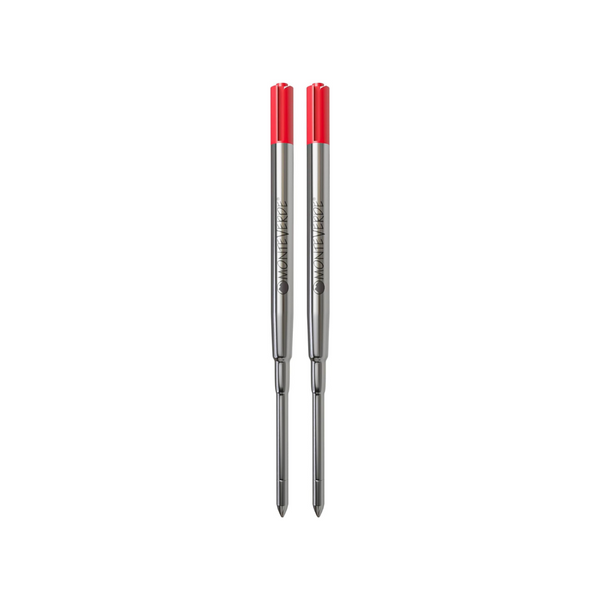 이미지를 갤러리 뷰어에 로드 , Monteverde Soft Roll Ballpoint Refill To Fit Parker Ballpoint Pen (Pack of 2) - Red / Medium