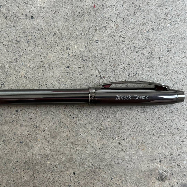 Load image into Gallery viewer, Personalized Name Engraving On Sheaffer 100 9375 Rollerball Pen - Ionic Gunmetal Grey with Shiny PVD Trims