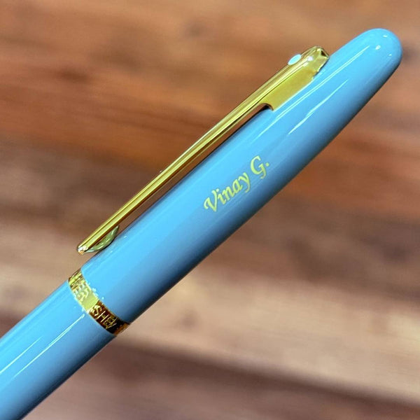 将图片加载到图库查看器,Personalized Name Engraving On Sheaffer VFM E9427 Rollerball Pen - Glossy Light Gray with PVD Gold-tone Trims