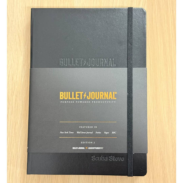 Load image into Gallery viewer, Personalized Name Embossing on Leuchtturm1917 Bullet Journal Edition 2 A5 Medium Hardcover Notebook - Dotted / Black