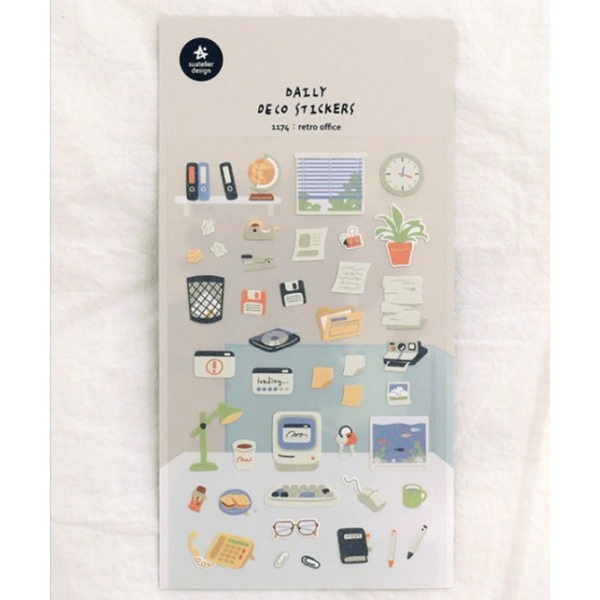 画像をギャラリービューアに読み込む, Suatelier Daily Deco Sticker - Retro Office