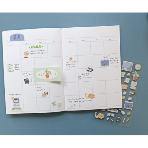 画像をギャラリービューアに読み込む, Suatelier Daily Deco Sticker - Retro Office