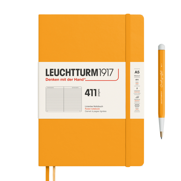 Load image into Gallery viewer, Leuchtturm1917 A5 Medium Hardcover Notebook (Thick, 411 Pages) - Ruled / Rising Sun