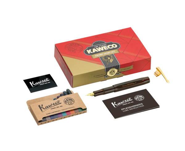 Load image into Gallery viewer, Kaweco EBONIT Sport 140 Years Anniversary Edition Fountain Pen Set