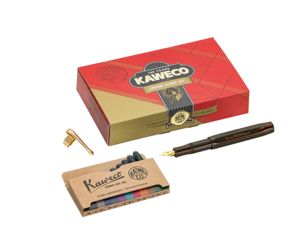Load image into Gallery viewer, Kaweco EBONIT Sport 140 Years Anniversary Edition Fountain Pen Set