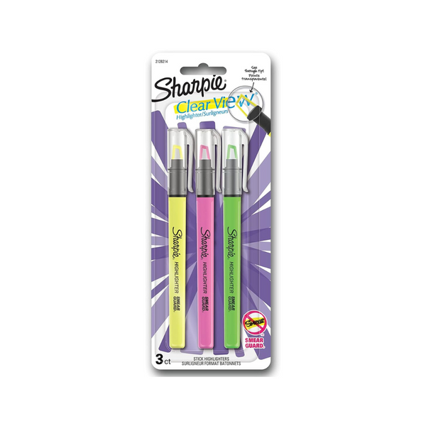 Load image into Gallery viewer, Sharpie Highlighter Clearview Stick Assorted 3CT - (Yellow, Pink, Green)