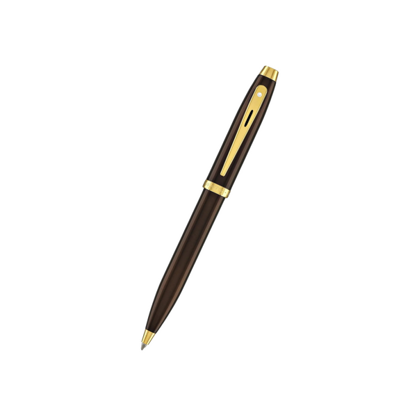 Load image into Gallery viewer, Sheaffer 100 E9370 Ballpoint Pen - Coffee Brown with PVD Gold-tone Trims