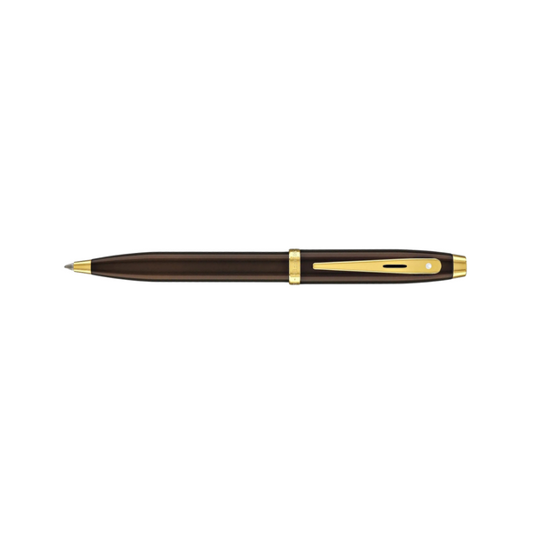 Load image into Gallery viewer, Sheaffer 100 E9370 Ballpoint Pen - Coffee Brown with PVD Gold-tone Trims