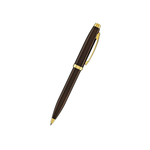 Load image into Gallery viewer, Sheaffer 100 E9370 Ballpoint Pen - Coffee Brown with PVD Gold-tone Trims