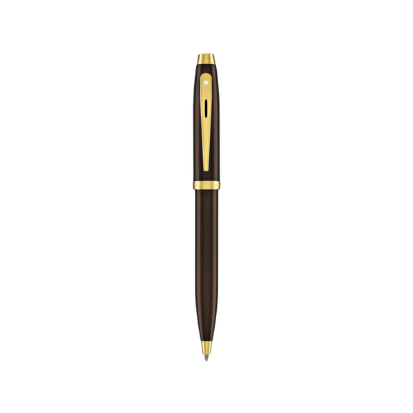 Load image into Gallery viewer, Sheaffer 100 E9370 Ballpoint Pen - Coffee Brown with PVD Gold-tone Trims