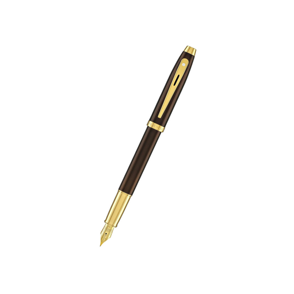 Load image into Gallery viewer, Sheaffer 100 E9370 Fountain Pen - Coffee Brown with PVD Gold-tone Trims