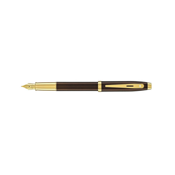 Load image into Gallery viewer, Sheaffer 100 E9370 Fountain Pen - Coffee Brown with PVD Gold-tone Trims